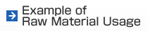 Example of Raw Material Usage